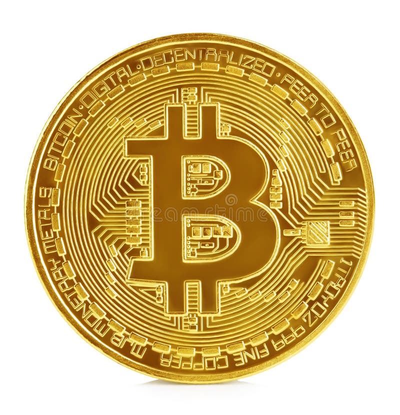 Goldenes Bitcoin lokalisiert auf wei?em Hintergrund neues virtuelles Geld lizenzfreie stockfotografie Goldenes Bitcoin lokalisiert auf wei?em Hintergrund neues virtuelles Geld lizenzfreie stockfotografie