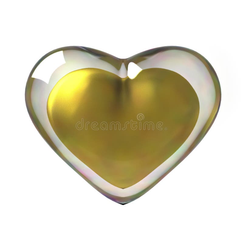 goldenes Herz 3D vektor abbildung goldenes Herz 3D vektor abbildung