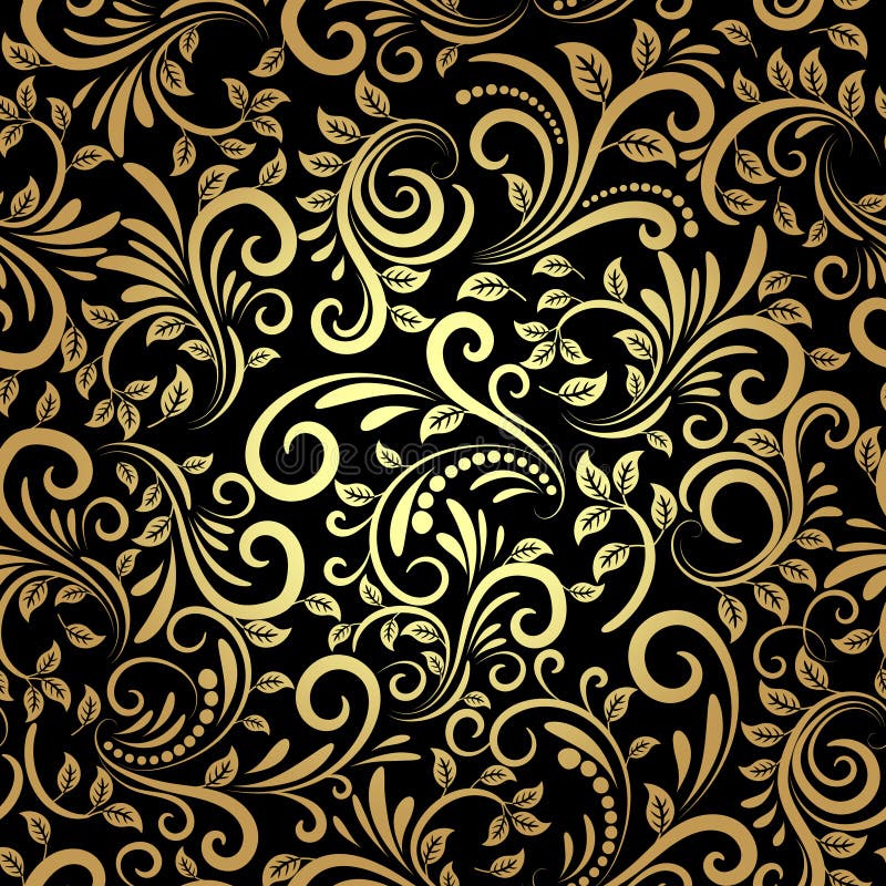 Goldenes nahtloses Muster stock abbildung Goldenes nahtloses Muster stock abbildung