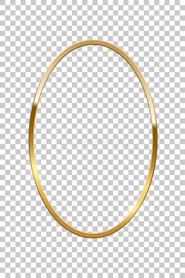 Goldenes Oval isoliert auf transparentem Hintergrund Vector goldener Rahmen