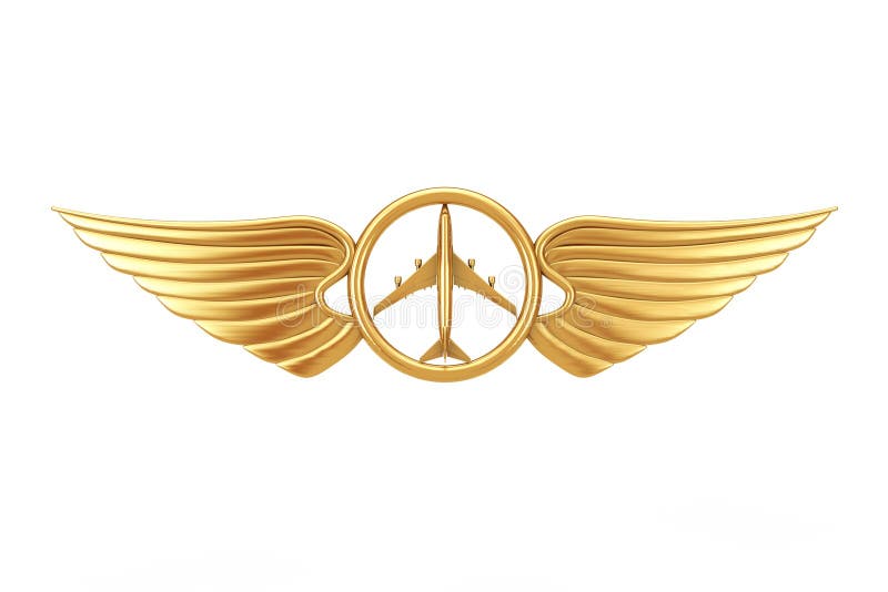 Silber-Pilot-Wing-Emblem, Abzeichen Oder Logo-Symbol 3d Rendering