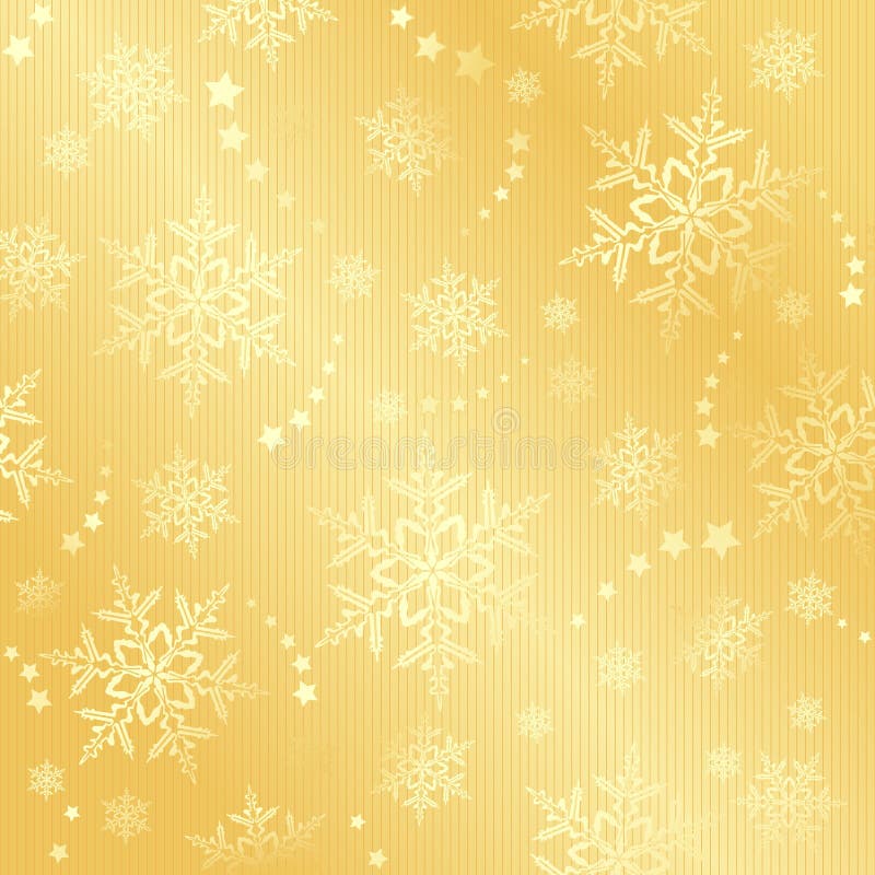 Abstract golden pattern of snow flakes and stars. 5 global color swatches for easy color exchange. Artwork grouped and layered. Abstract golden pattern of snow flakes and stars. 5 global color swatches for easy color exchange. Artwork grouped and layered.