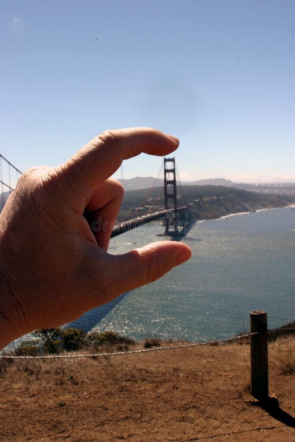 Goldeng gate bridge between my fingers