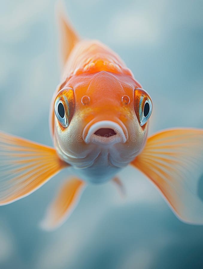 Goldfish. Closeup macro shot. Generative Ai image stock photos