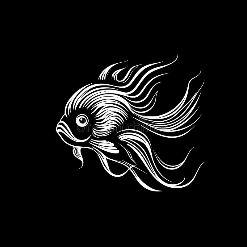 Goldfish - Minimalist and Simple Silhouette - Vector Illustration Stock