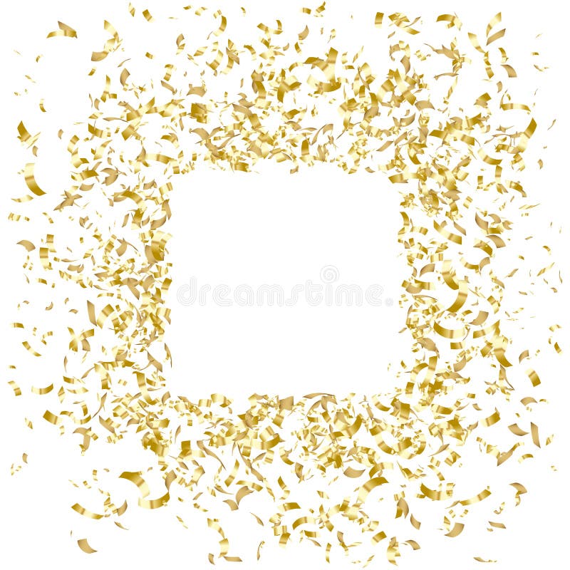 Goldkonfetti-Rahmendesign, Feiertagsfahne, Vektorillustration lizenzfreie abbildung Goldkonfetti-Rahmendesign, Feiertagsfahne, Vektorillustration lizenzfreie abbildung