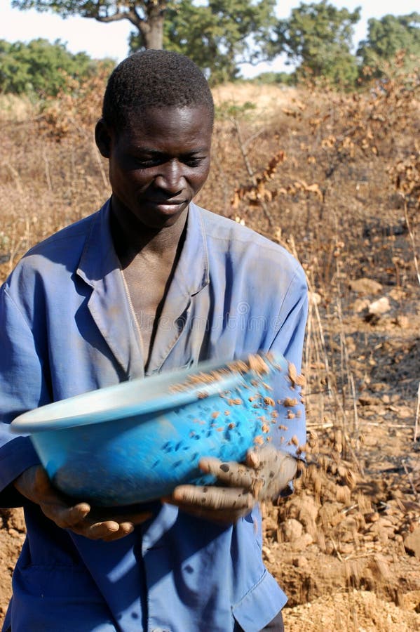 With the goldmine of Poura stock image