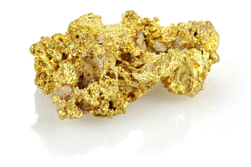 Gold nugget found in the Golden Triangle of central Victoria/ Australia isolated on white background. Gold nugget found in the Golden Triangle of central Victoria/ Australia isolated on white background