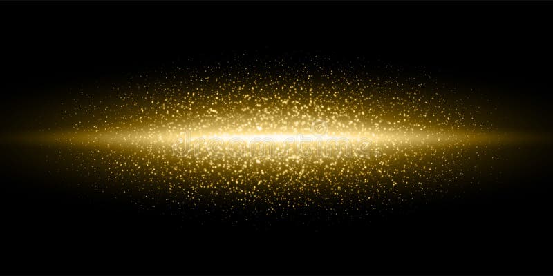 Goldsprengten helle grelle Funkelnstaubteilchen Hintergrund, Schimmeraufflackern-Glühenlinie des Vektors goldene, magische funkel