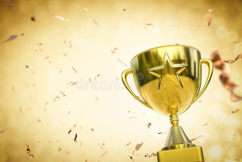 Goldsterntrophäe auf Goldfunkelnhintergrund stockfoto Goldsterntrophäe auf Goldfunkelnhintergrund stockfoto