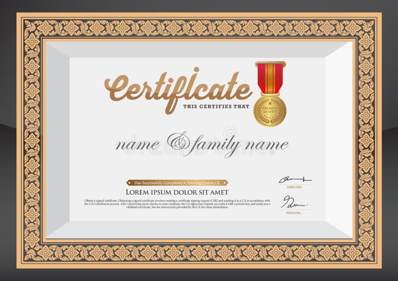 Gold Certificate of Completion Template. For the design work. Gold Certificate of Completion Template. For the design work