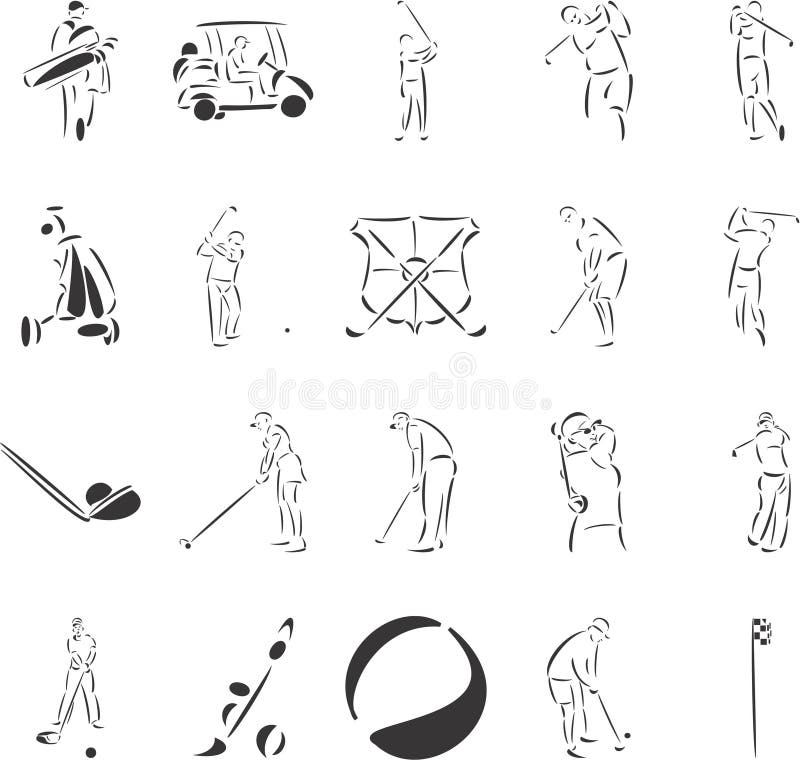 20 themed EPS images related to golf. The number of vector nodes is absolute minimum. The images are very easy to use and edit and are extremely smooth even when highly enlarged