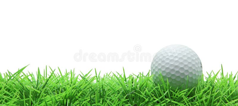 Golf auf grünem Gras auf Weiß