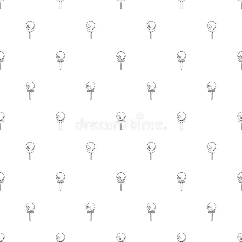 Golf background from line icon. Linear vector pattern. Golf tee outline vectors