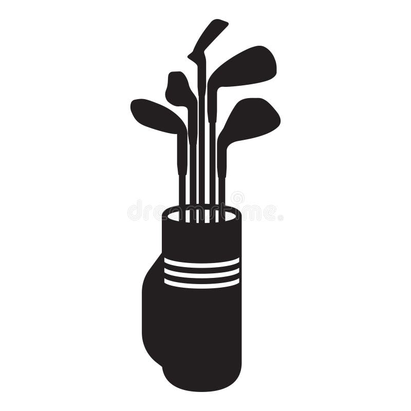 golf bag with clubs. Vector illustration decorative background design
