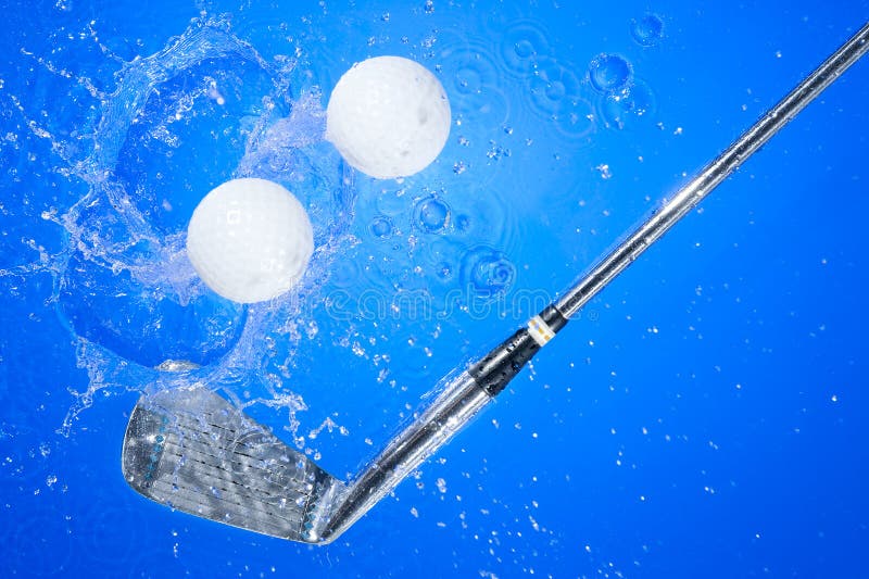 Splashing Golf Ball into a Water Stock Image Image of leisure