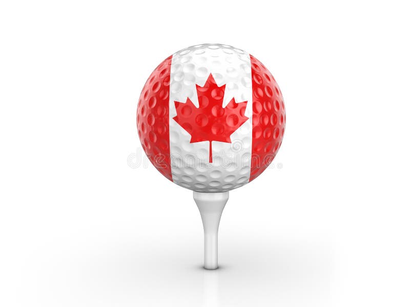 Golf ball Canada flag stock illustration. Illustration of flag 86457354