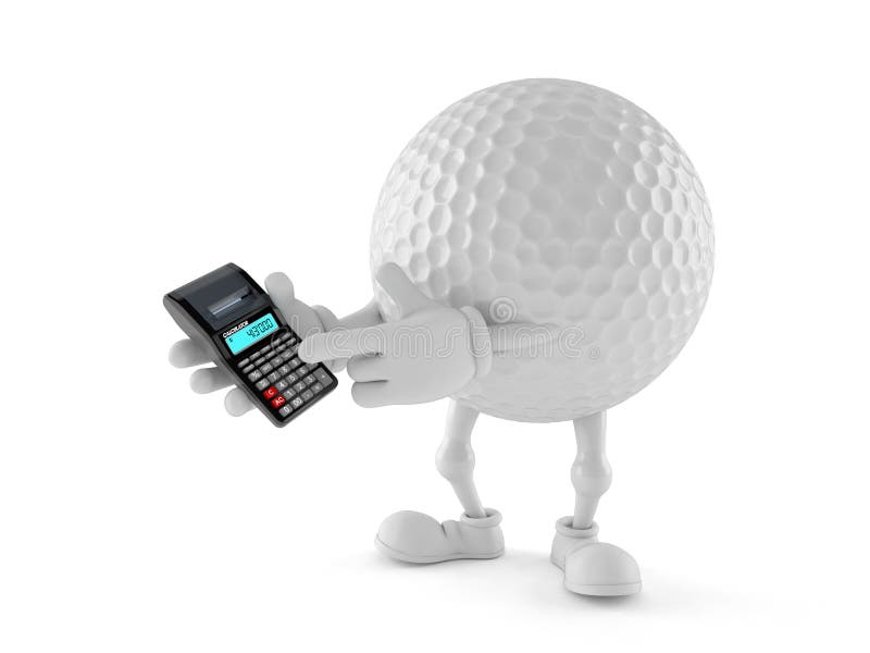 Golf Ball Character Using Calculator Stock Illustration Illustration