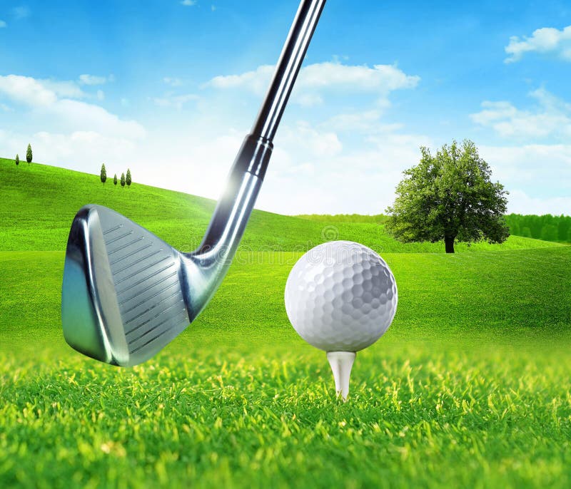 Golf ball and club stock image. Image of play, macro 65552849