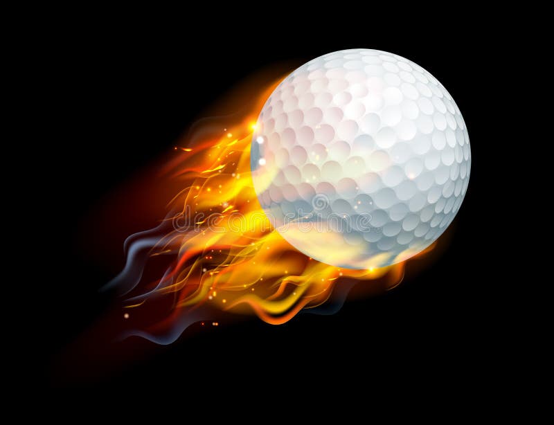 Golf Ball On Fire Stock Vector Image 67632149