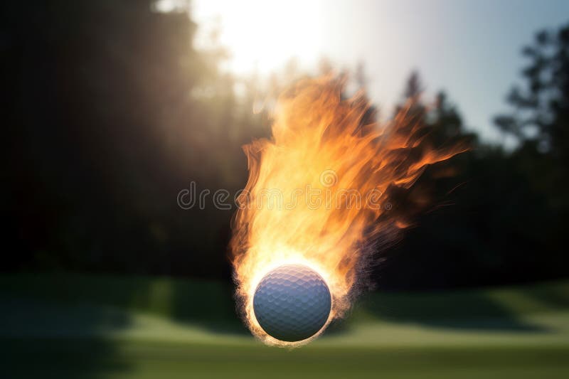 Golf Ball Fire. Generate Ai Stock Illustration Illustration of burst