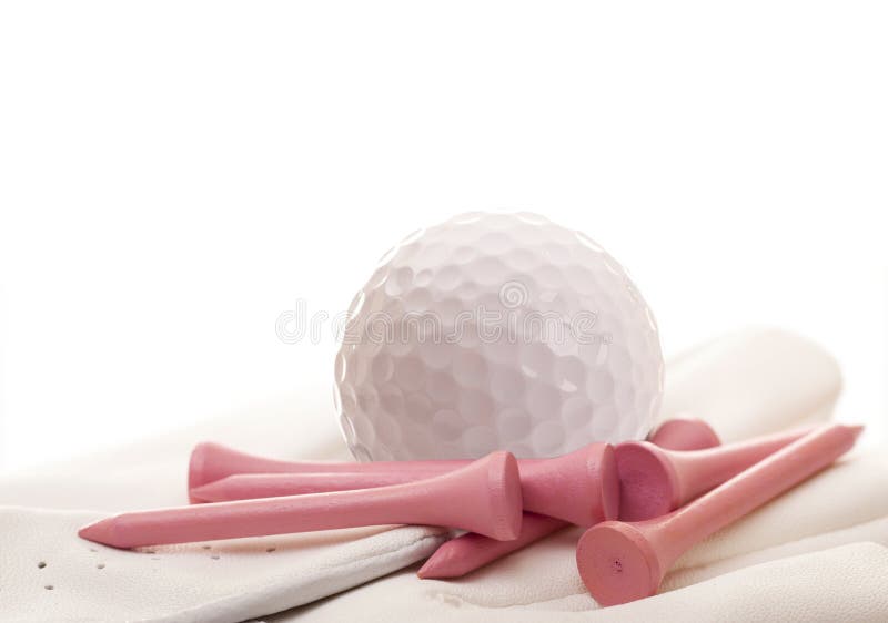 Golf Ball with Pink Tees Isolated on White Background Stock Photo Image of cancer, play 31542118