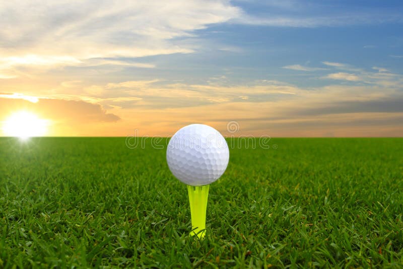 Golf ball on green