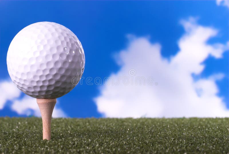 Golf Ball on the Green stock photo. Image of copy, wooden 2412704