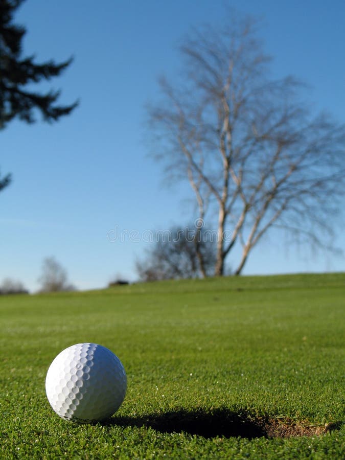 Golf ball on the green