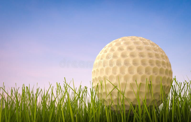 Golf Ball on Green Grass Side View Stock Photo Image of putt