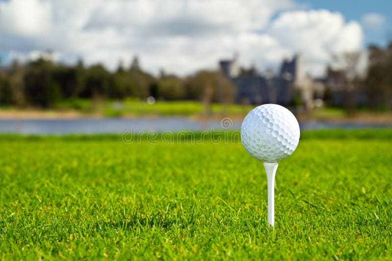Golf ball on Irish course stock photo. Image of club 24527818