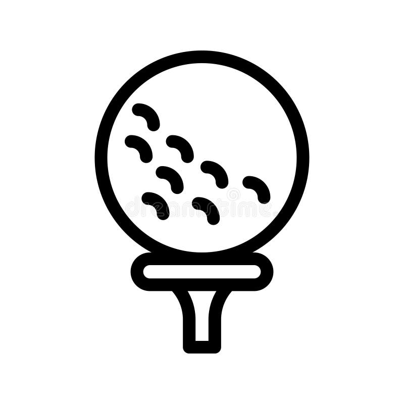 Golf ball line vector icon royalty free illustration