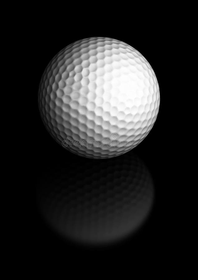 Golf ball over black background