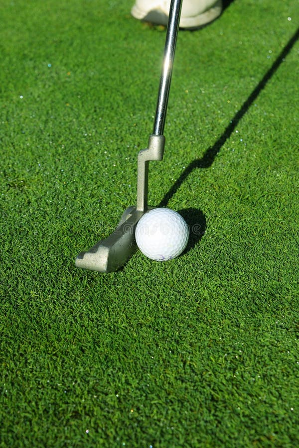 Golf ball and putter stock photo. Image of outdoor, range 3411328