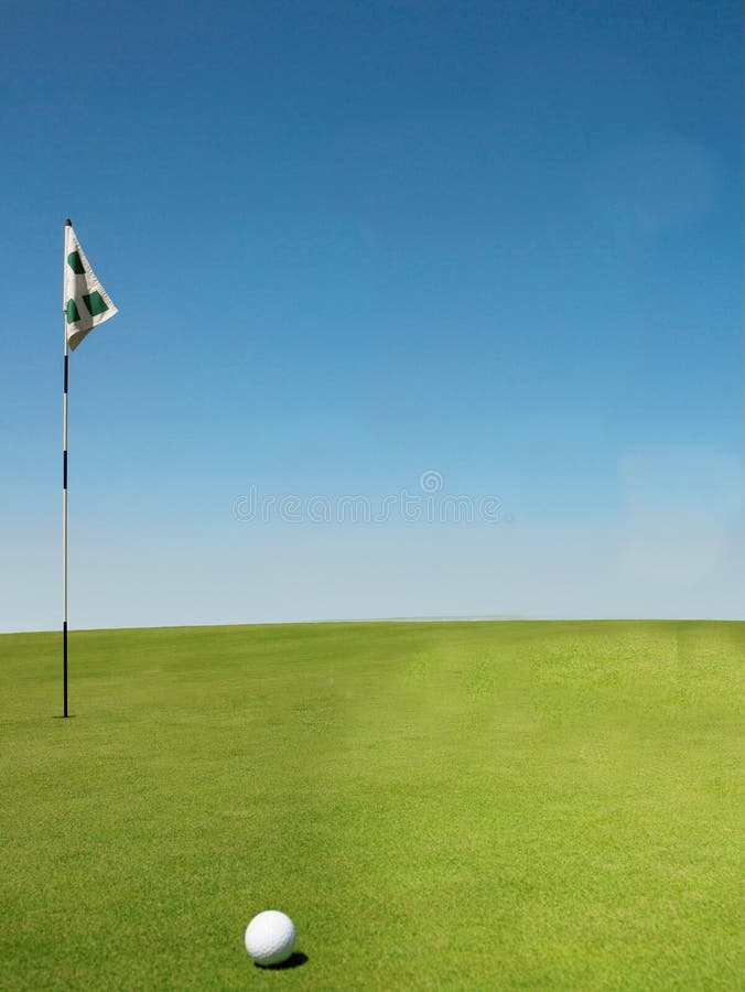 Golf ball on Putting Green stock photo. Image of field 193541748