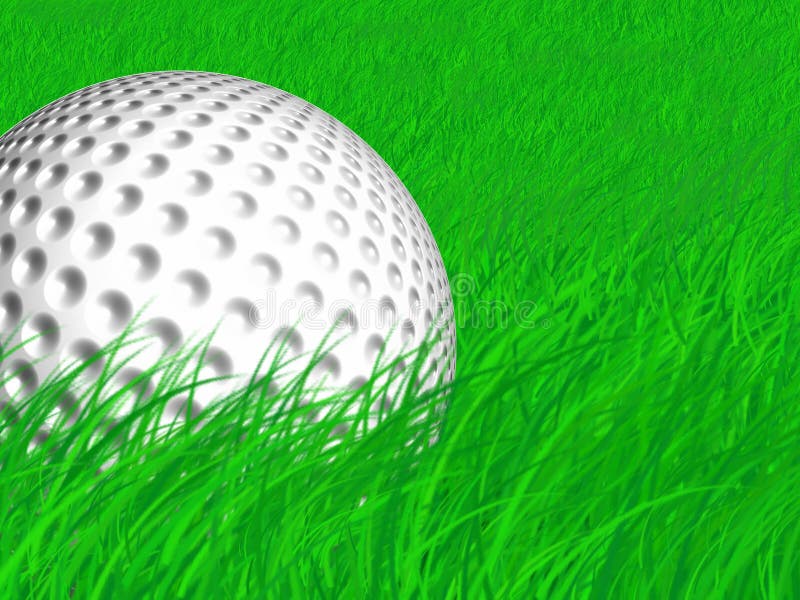 Golf ball in the rough stock illustration. Illustration of club 5286873