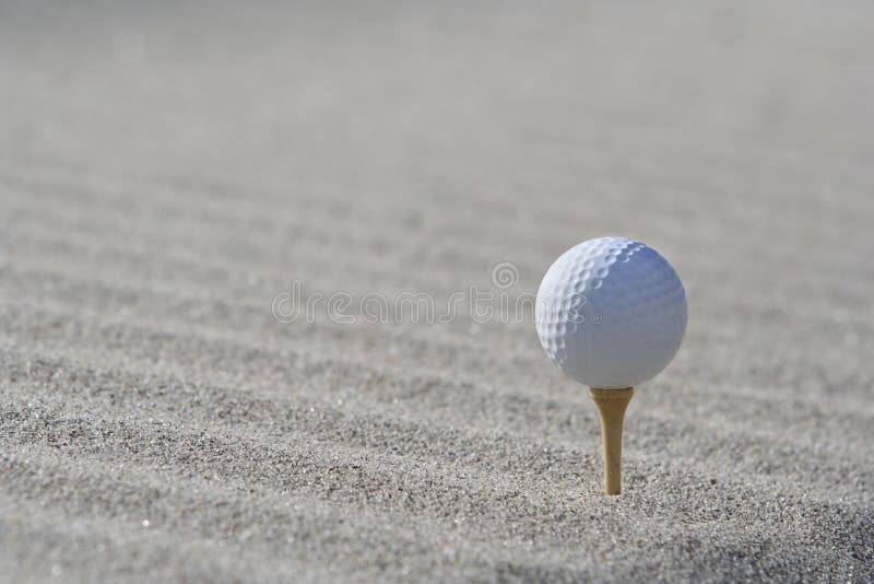 Golf ball in the sand stock image. Image of morning, green 2088935