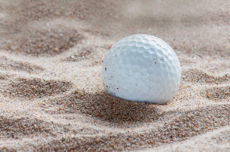 Golf ball in sand bunker stock photo. Image of goal, frame 71165566