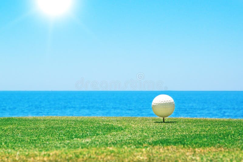Golf ball on the beach. stock photo. Image of sport, hobby 2291960