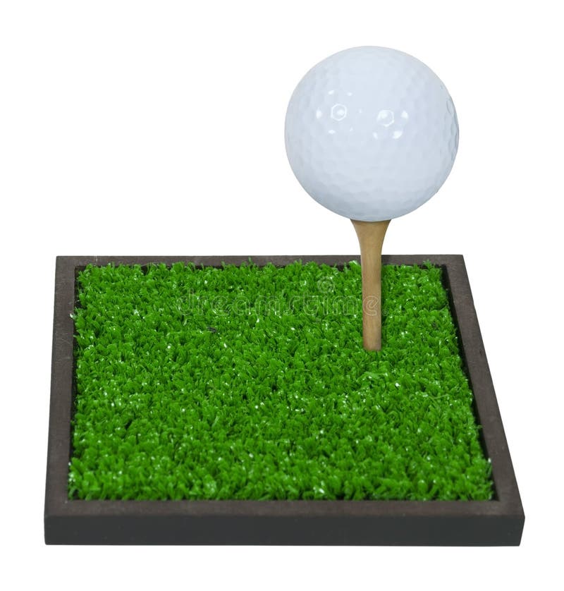 Golf Ball on a Tee on Green Grass Stock Photo Image of golfing, golf