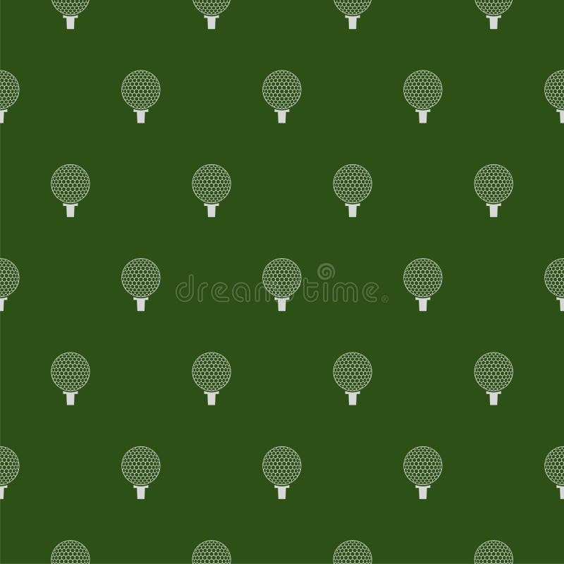 Golf ball on tee seamless pattern isolated on color background. Simple background. Golf tee outline vectors