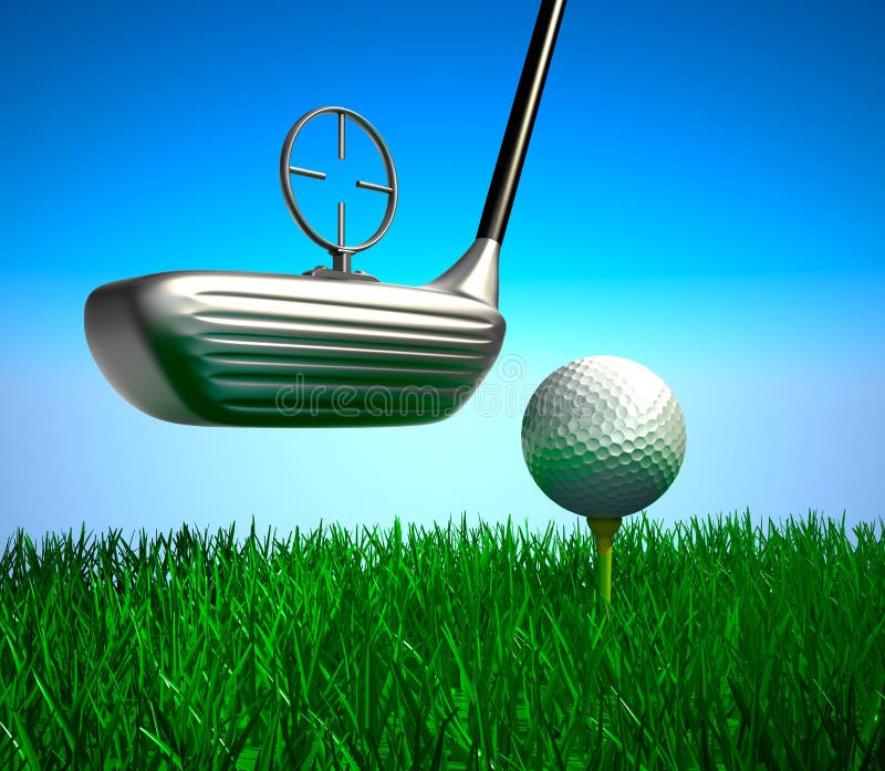 Golf Ball and Tee Whith Target Device Stock Illustration Illustration