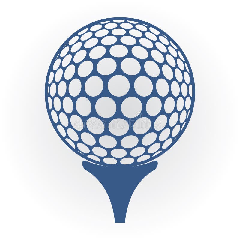 Golf Ball on Tee. Vector Illustration Decorative Background Design
