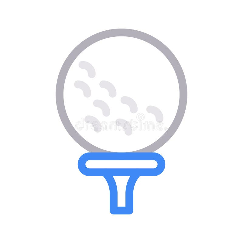 Golf ball thin color line vector icon vector illustration
