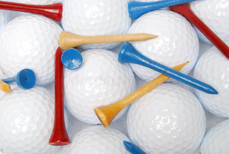 Golf Balls On Red, White & Blue Tees Stock Photo Image of driver