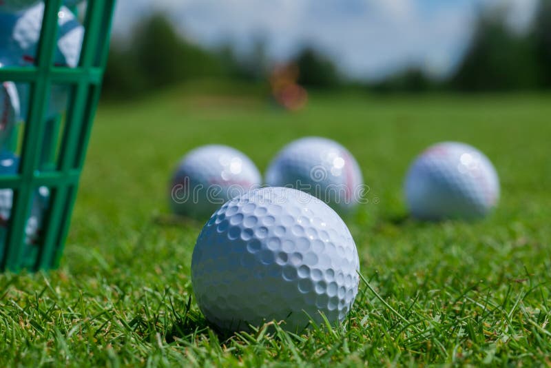 Golf balls basket stock photo. Image of activity, pursuit 49819810
