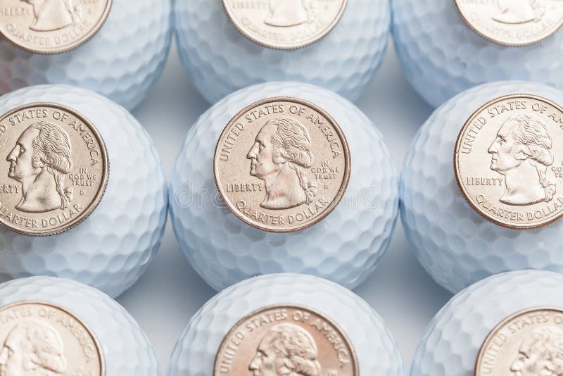 Golf balls and coins stock photo. Image of paper, travel 28937670