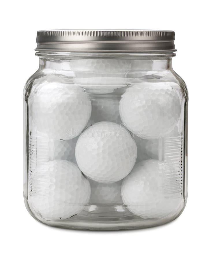 Golf Balls in a Jar Isolated Stock Photo Image of white, glass 36638818