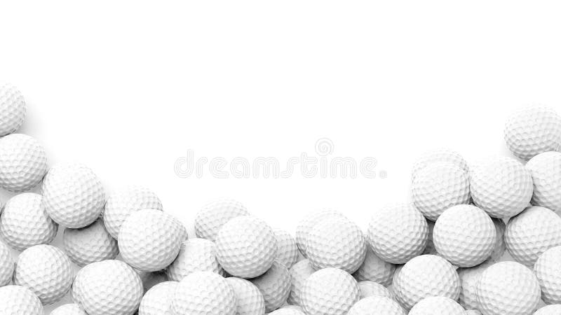 Golf balls pile with copy-space