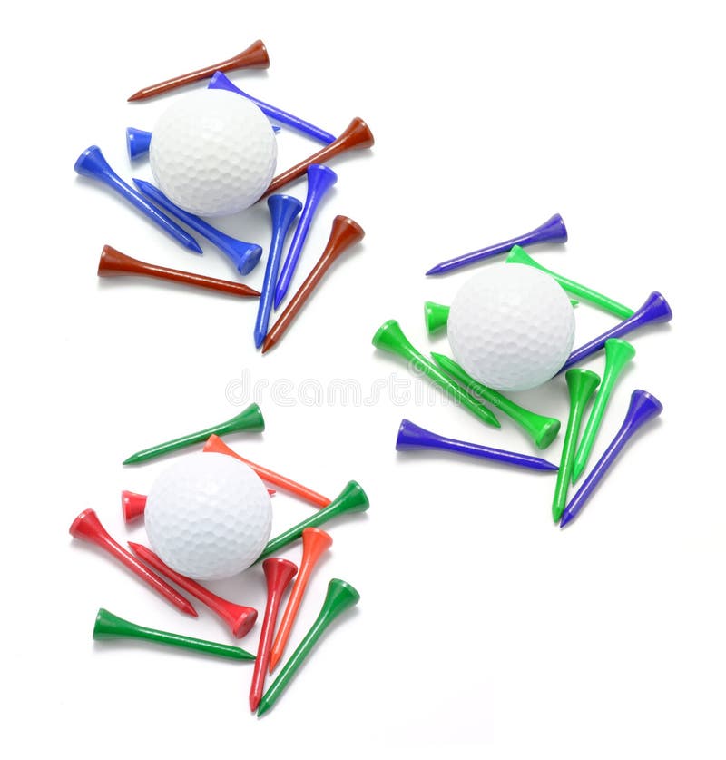 Golf Balls on Tees stock photo. Image of fitness, recreation 11088730